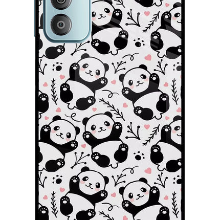 Cute Panda Samsung F23 5G Glass Case Back Cover by Casekaro