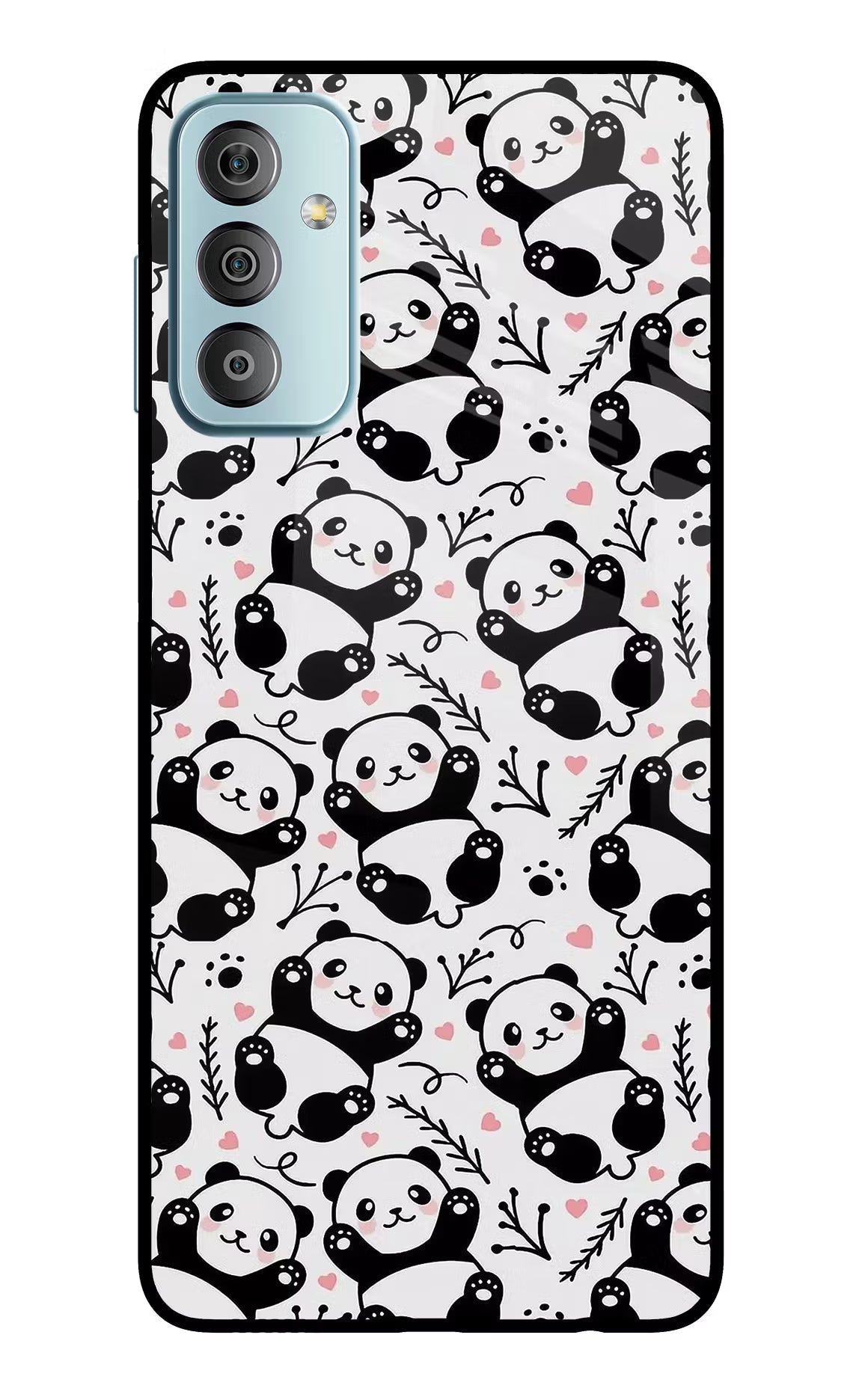 Cute Panda Samsung F23 5G Glass Case Back Cover by Casekaro