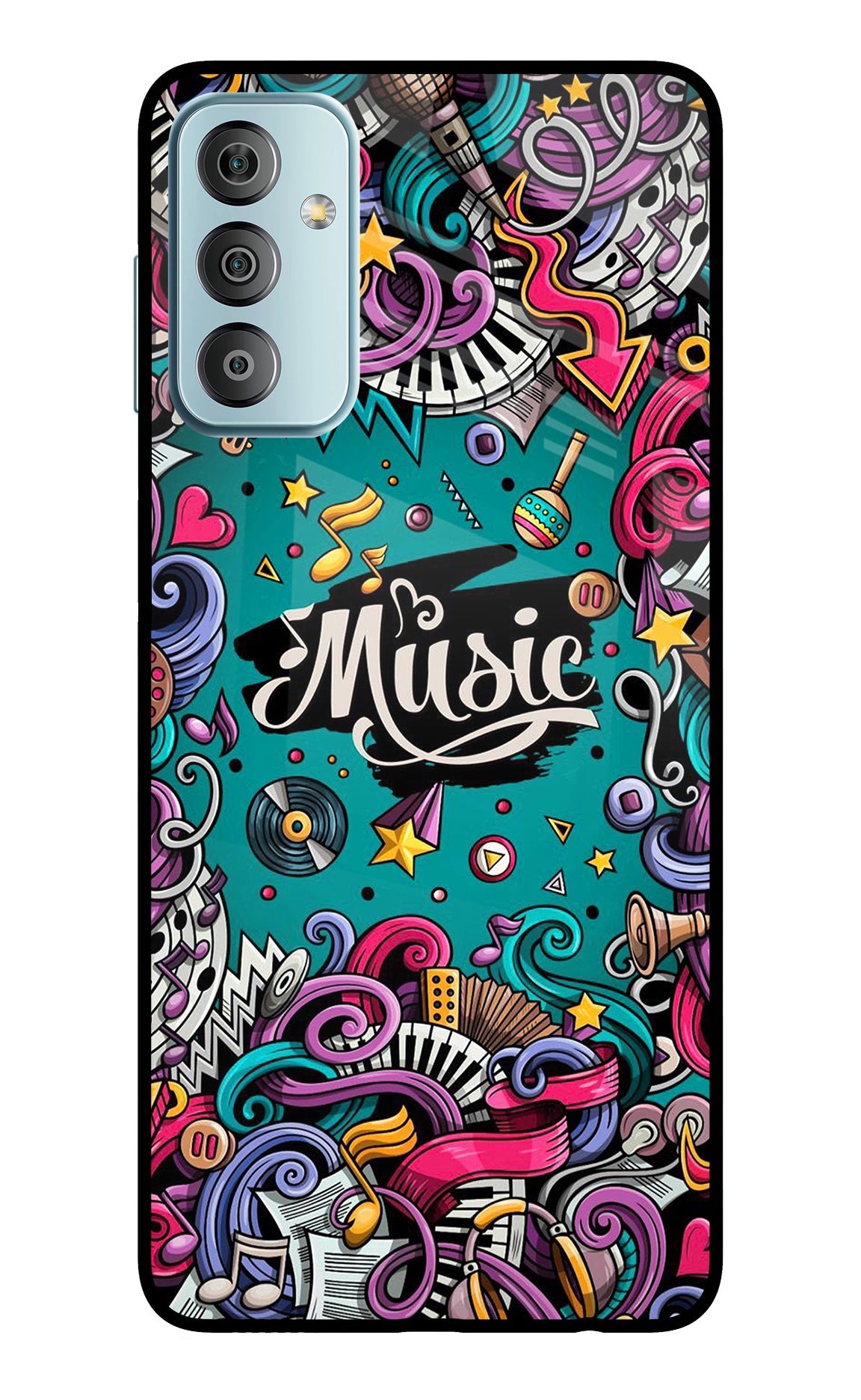 Music Graffiti Samsung F23 5G Glass Case
