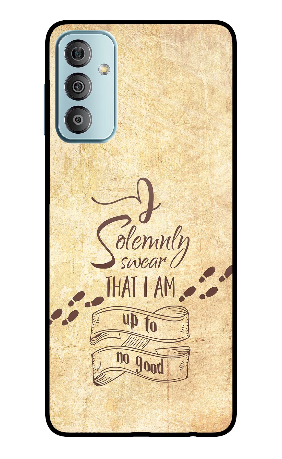 I Solemnly swear that i up to no good Samsung F23 5G Glass Case Back Cover by Casekaro