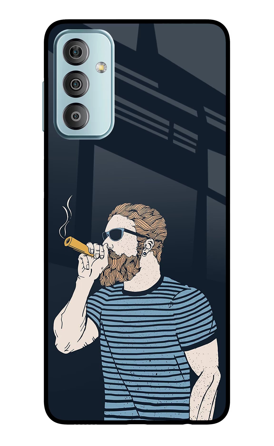 Smoking Samsung F23 5G Glass Case Back Cover by Casekaro