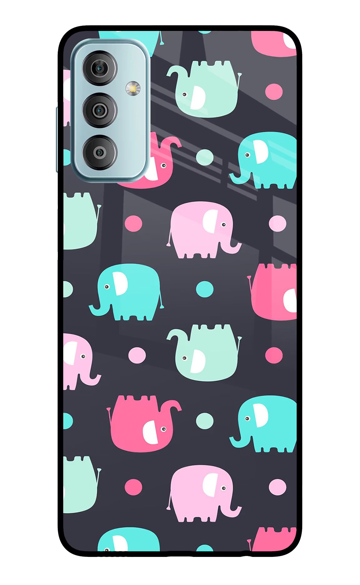 Elephants Samsung F23 5G Glass Case Back Cover by Casekaro