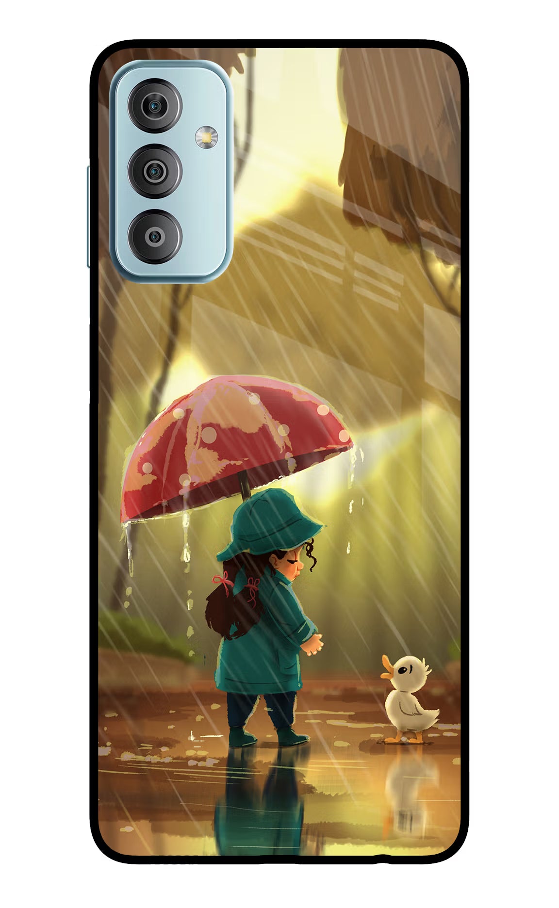 Rainy Day Samsung F23 5G Glass Case Back Cover by Casekaro