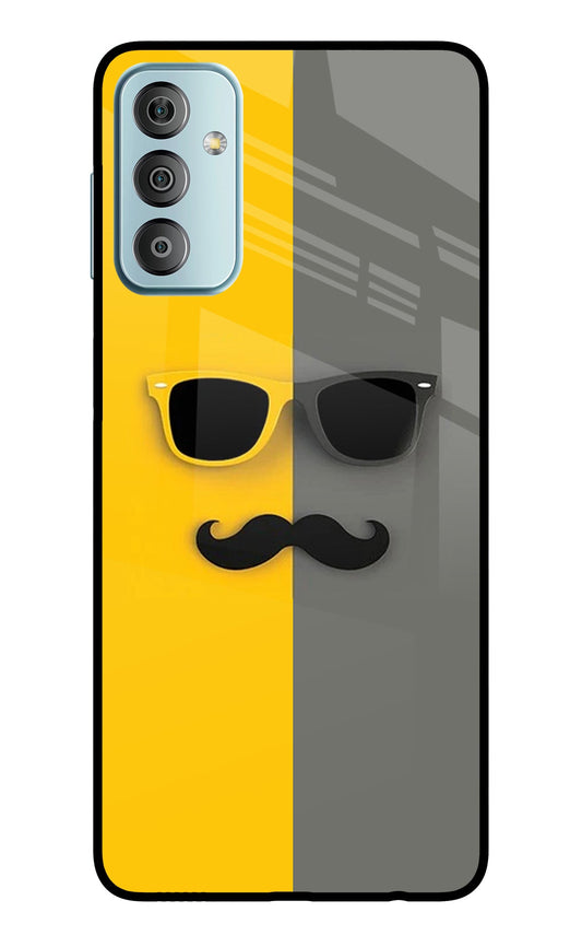 Sunglasses with Mustache Samsung F23 5G Glass Case