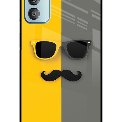Sunglasses with Mustache Samsung F23 5G Glass Case