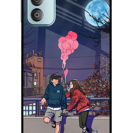 Chilling Couple Samsung F23 5G Glass Case
