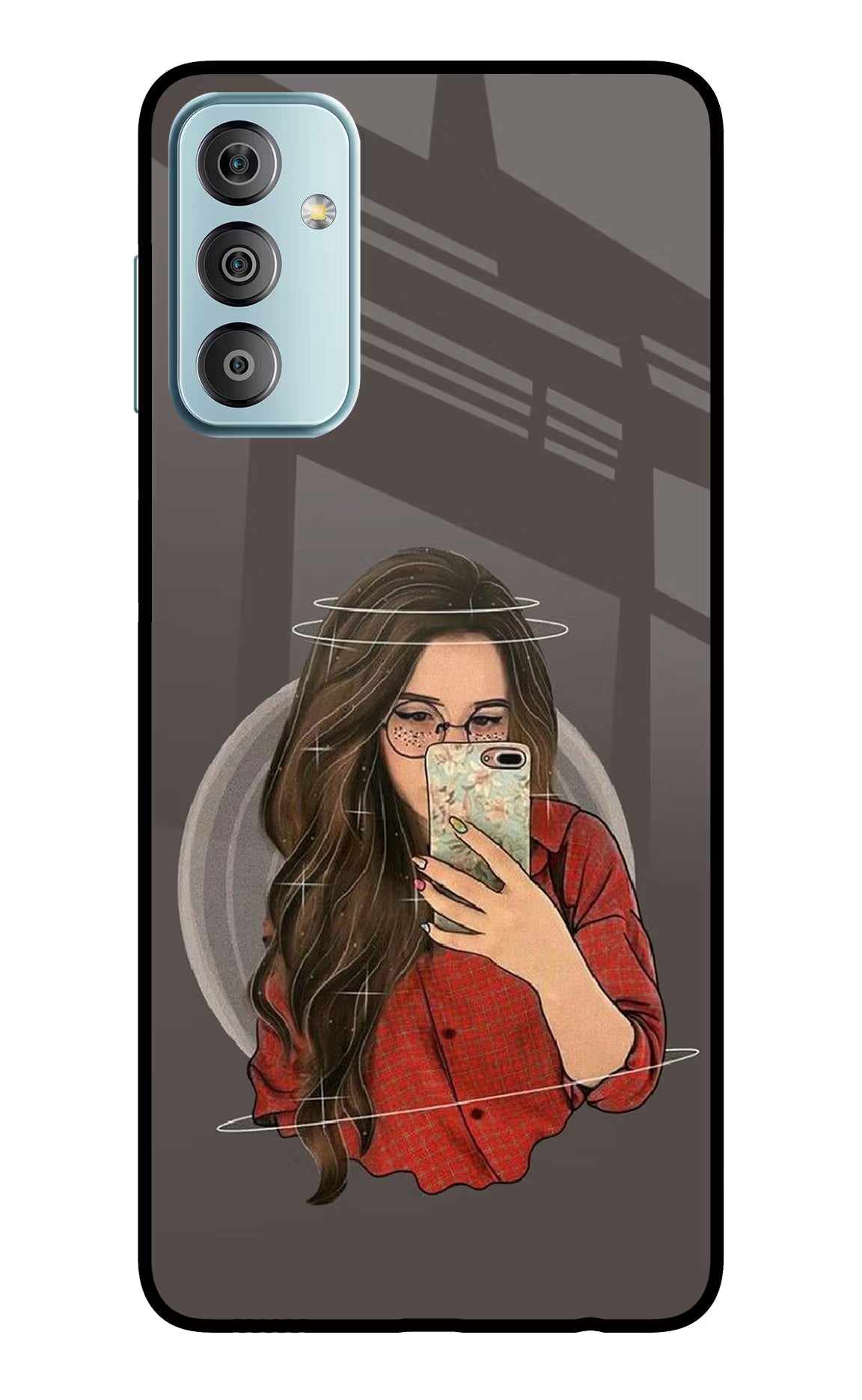 Selfie Queen Samsung F23 5G Glass Case Back Cover by Casekaro