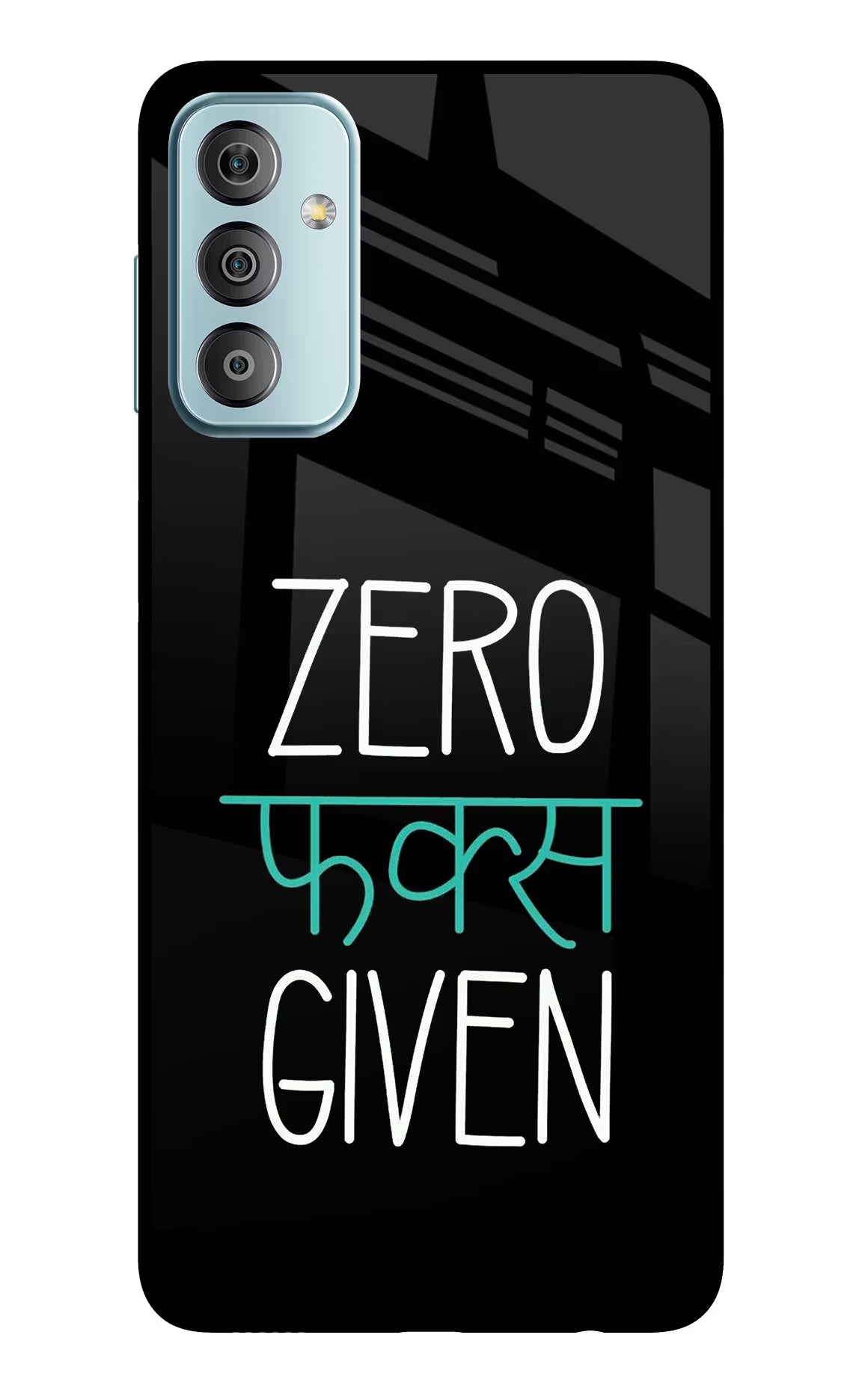 Zero Fucks Given Samsung F23 5G Glass Case Back Cover by Casekaro