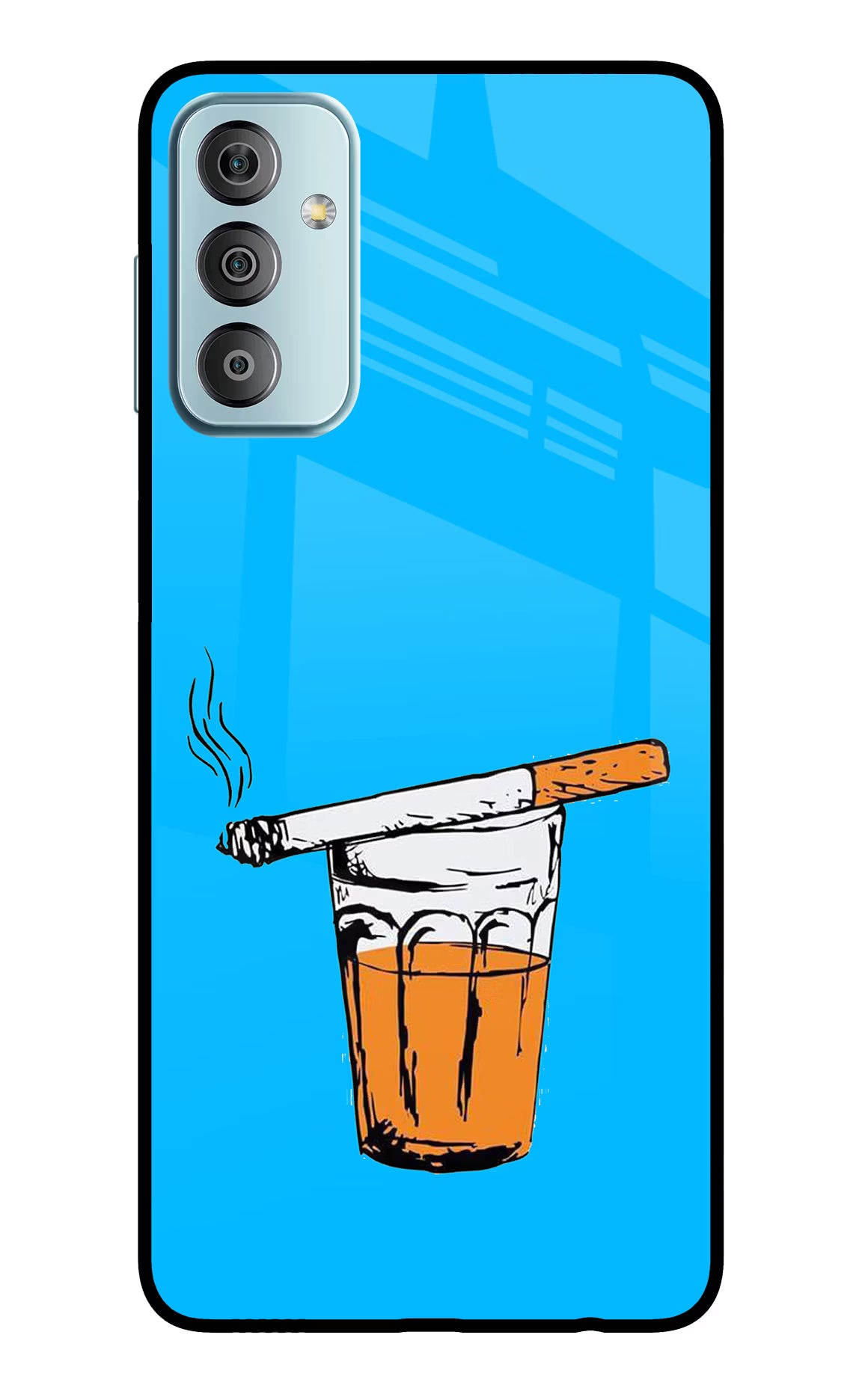 Chai Sutta Samsung F23 5G Glass Case Back Cover by Casekaro