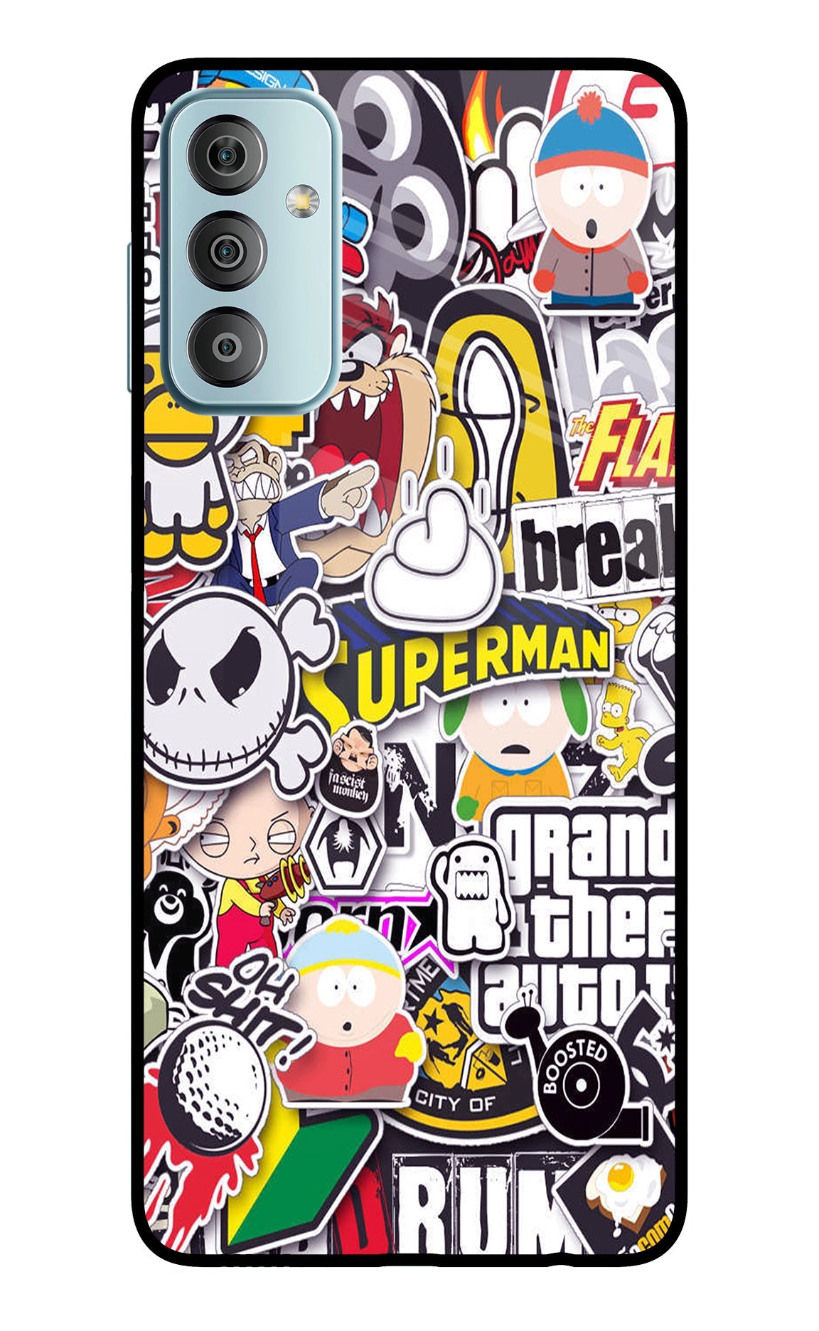 Sticker Bomb Samsung F23 5G Glass Case