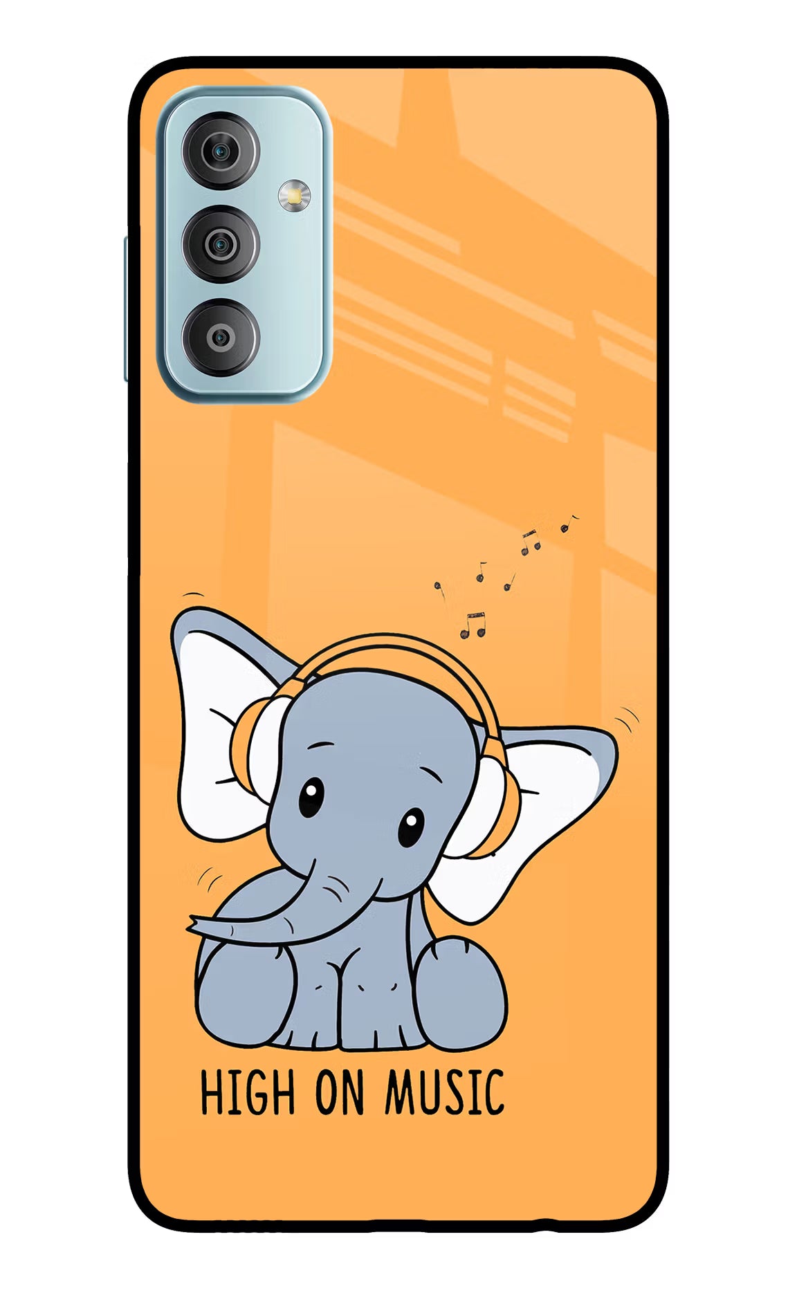 High On Music Samsung F23 5G Glass Case Back Cover by Casekaro