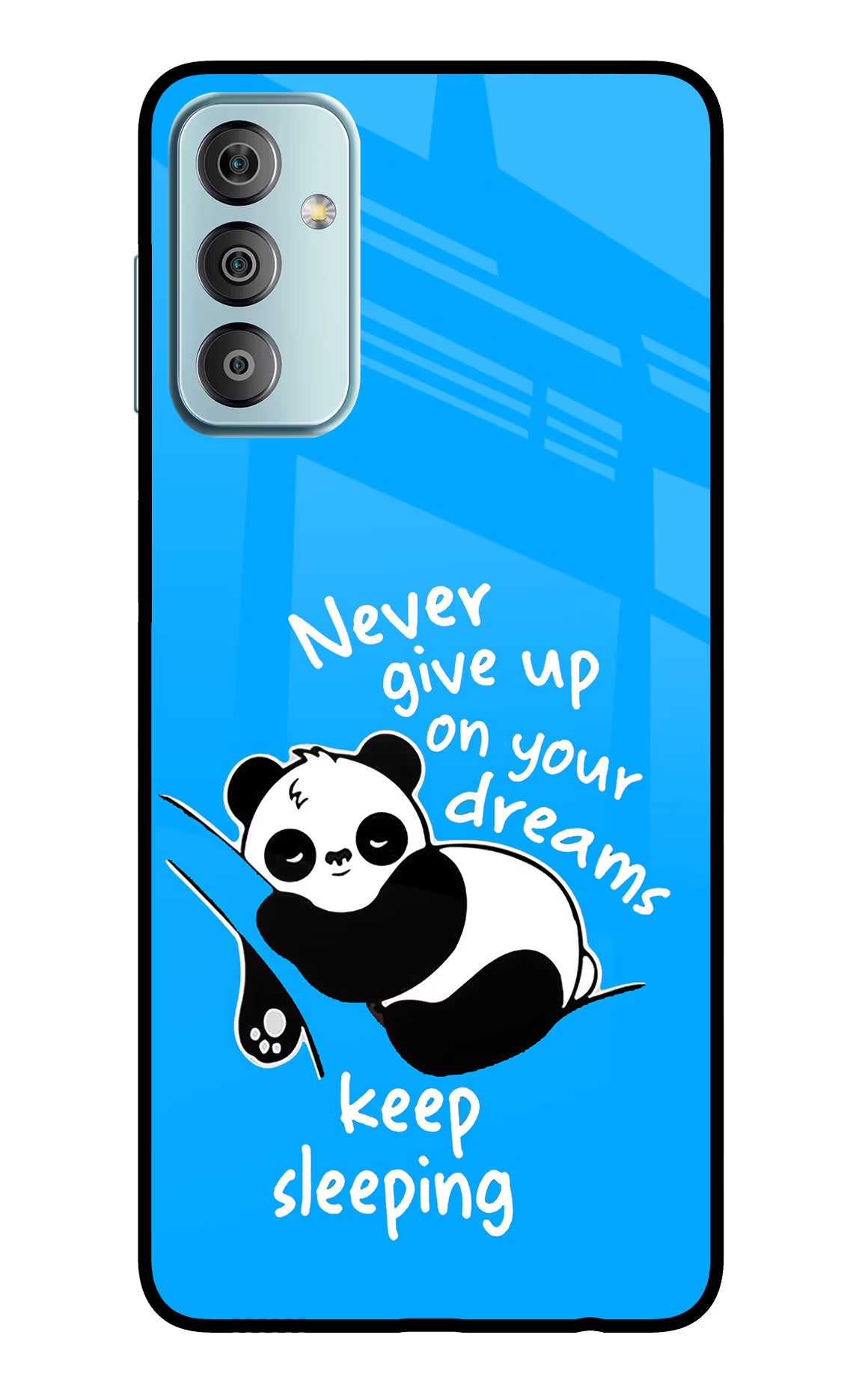 Keep Sleeping Samsung F23 5G Glass Case Back Cover by Casekaro