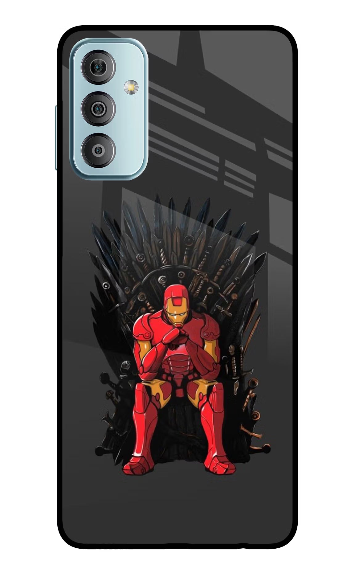 Ironman Throne Samsung F23 5G Glass Case Back Cover by Casekaro