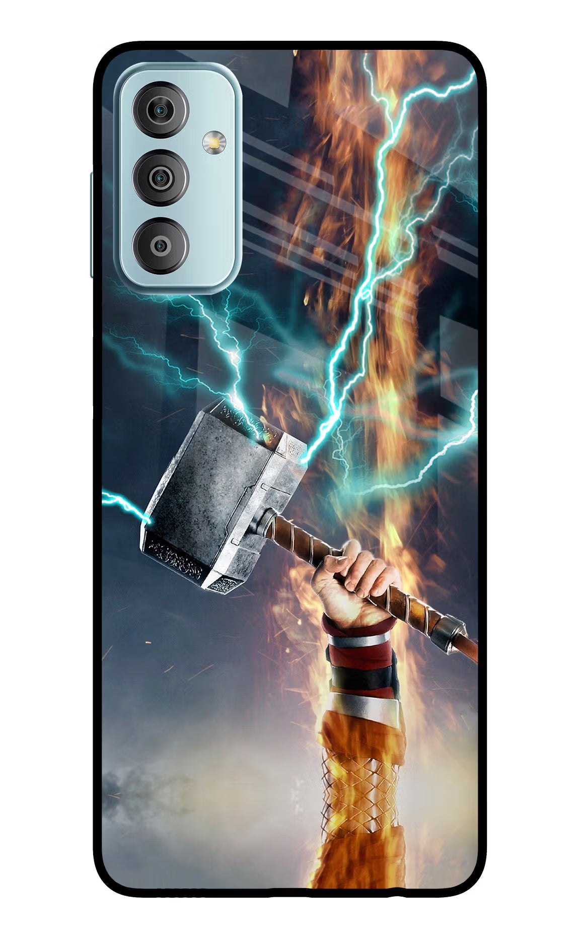 Thor Hammer Mjolnir Samsung F23 5G Glass Case Back Cover by Casekaro