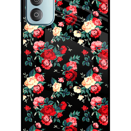 Rose Pattern Samsung F23 5G Glass Case