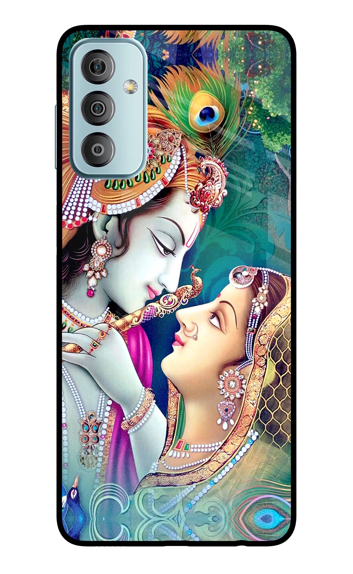 Lord Radha Krishna Samsung F23 5G Glass Case Back Cover by Casekaro