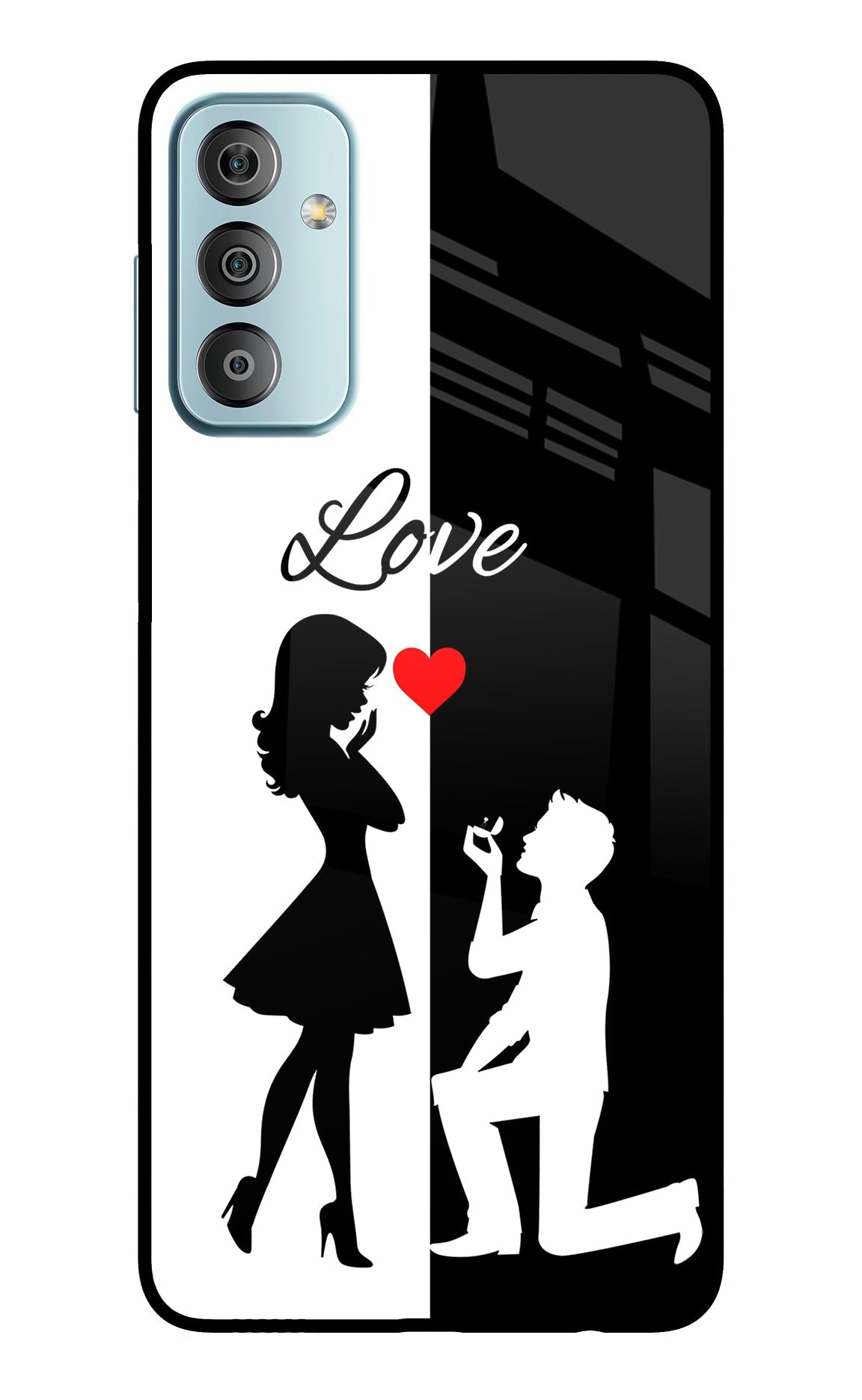 Love Propose Black And White Samsung F23 5G Back Cover