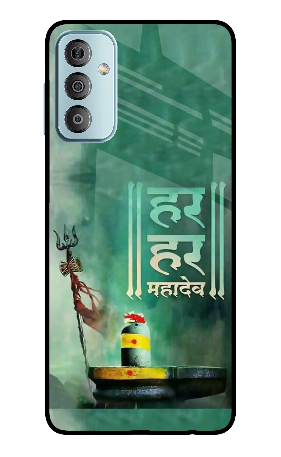 Har Har Mahadev Shivling Samsung F23 5G Glass Case Back Cover by Casekaro