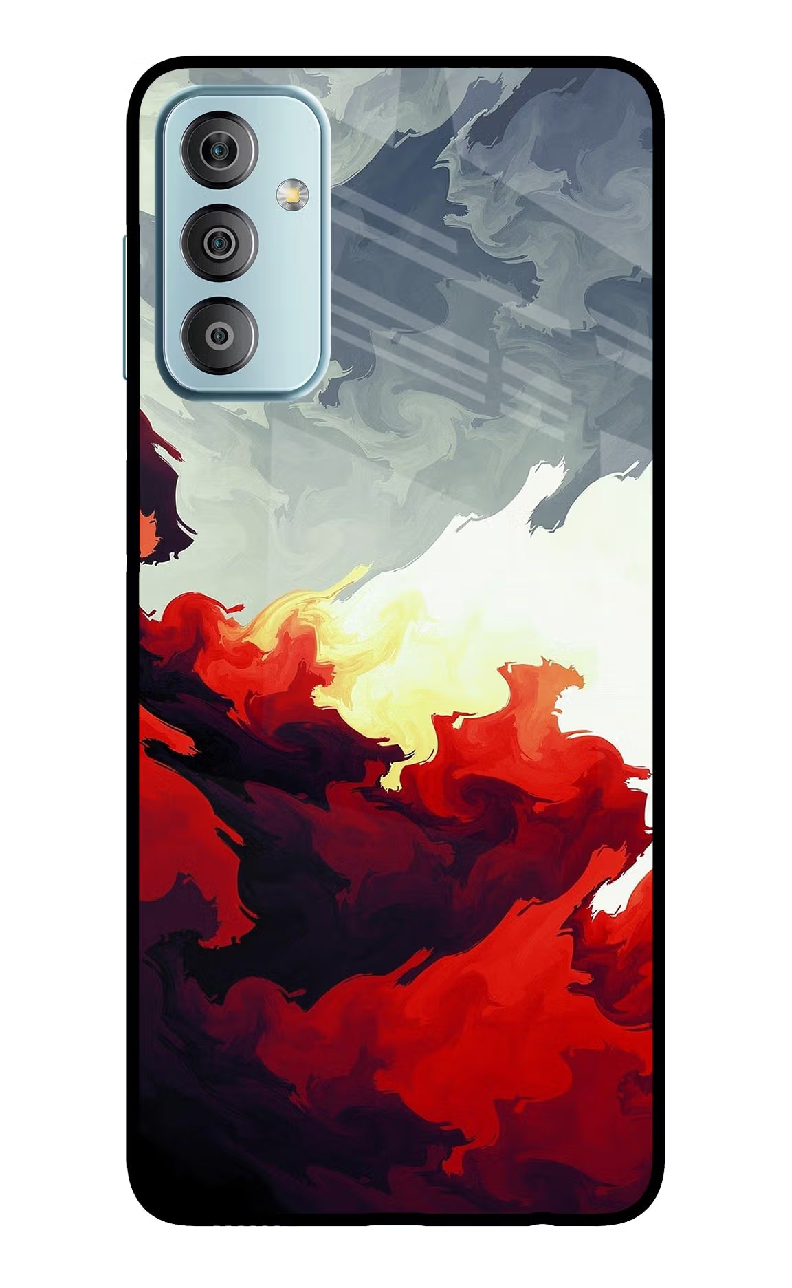Fire Cloud Samsung F23 5G Glass Case Back Cover by Casekaro