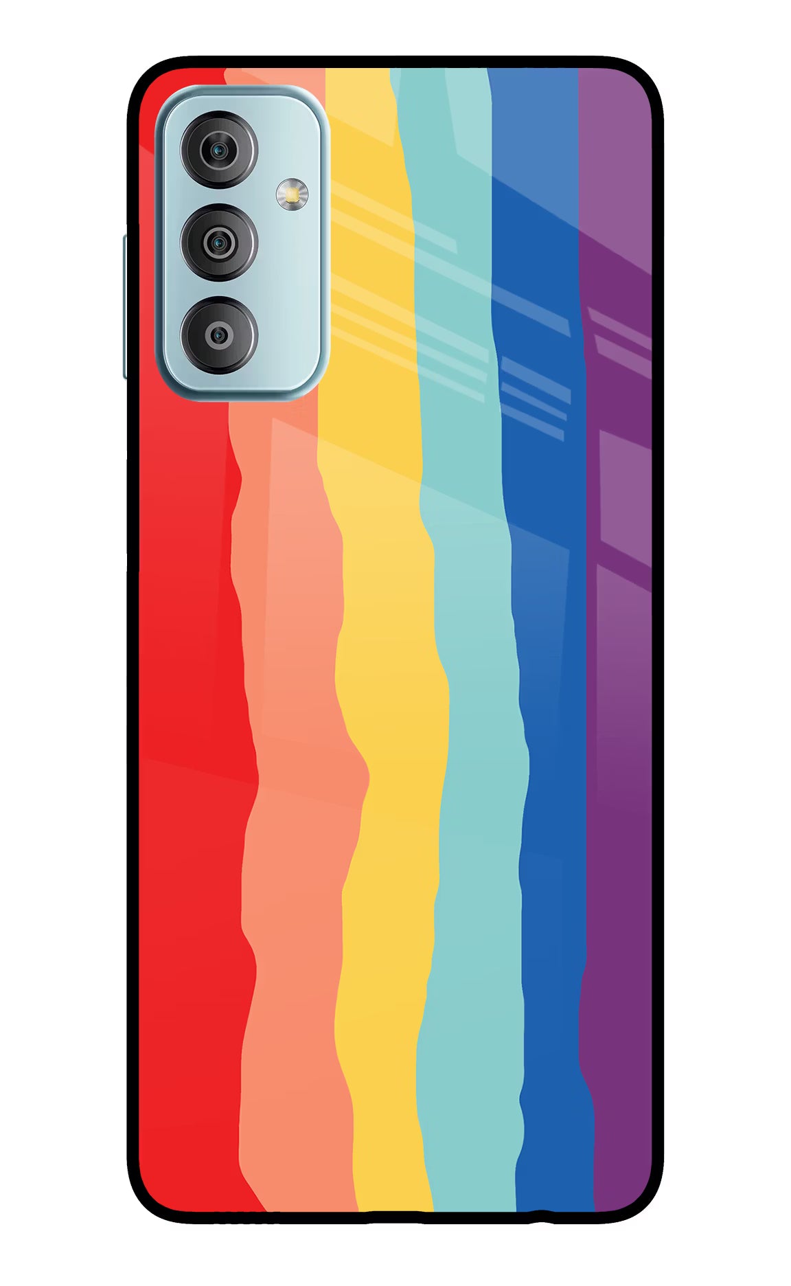Rainbow Samsung F23 5G Glass Case Back Cover by Casekaro