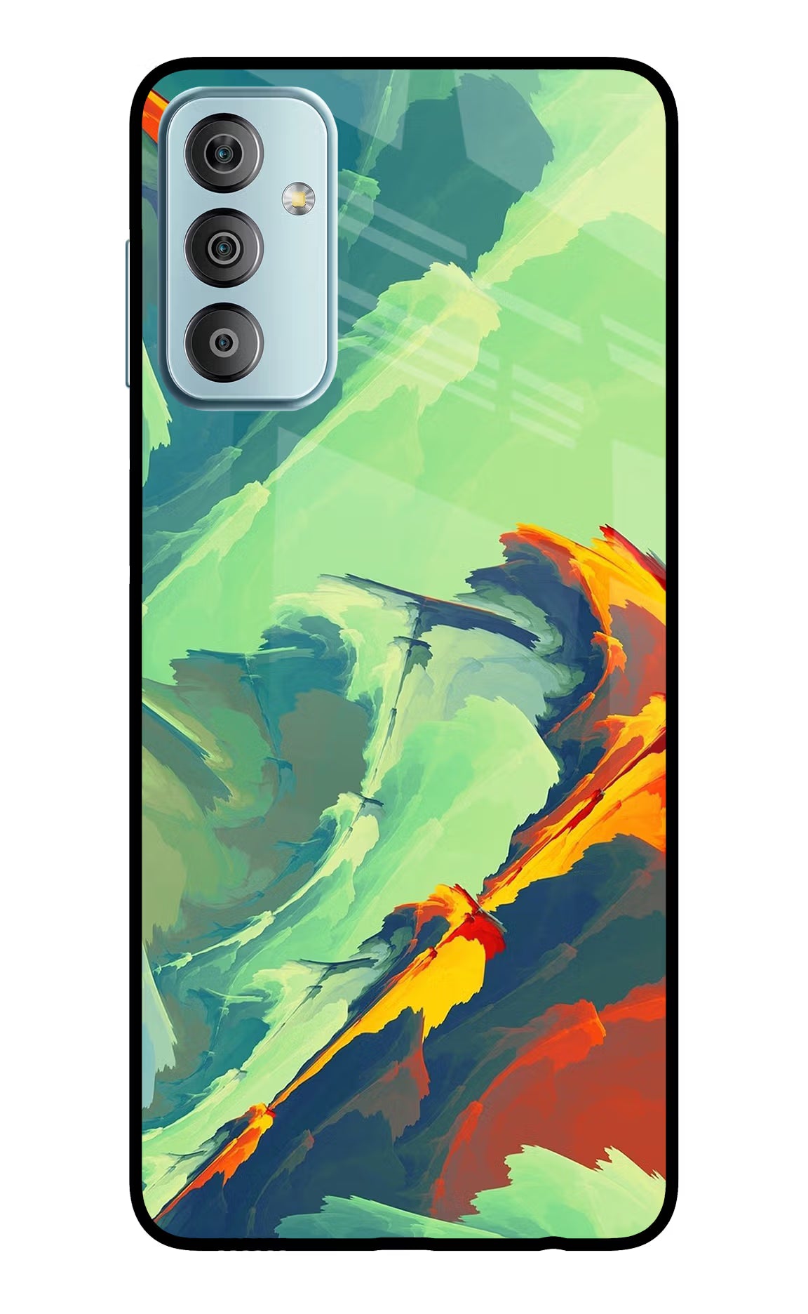 Paint Art Samsung F23 5G Glass Case Back Cover by Casekaro