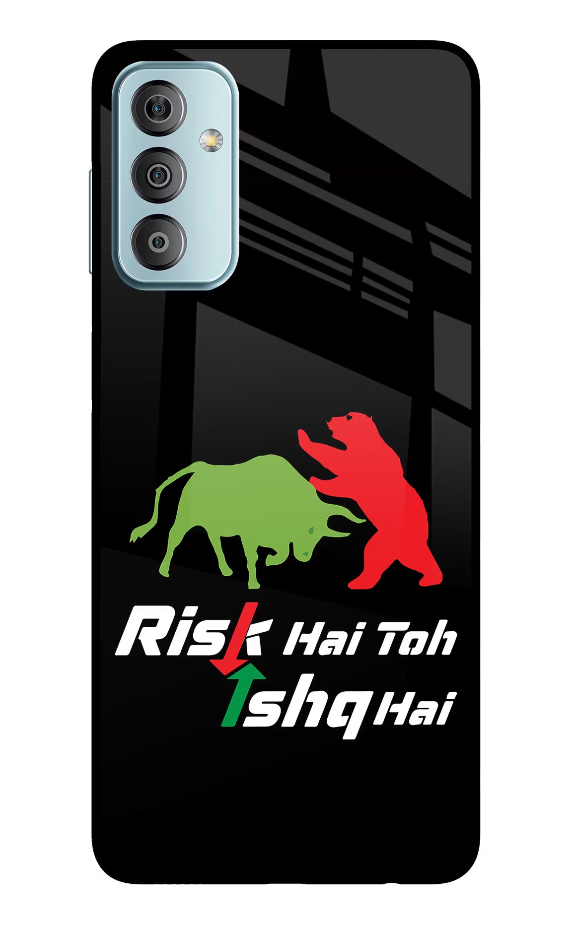 Risk Hai Toh Ishq Hai Samsung F23 5G Glass Case Back Cover by Casekaro
