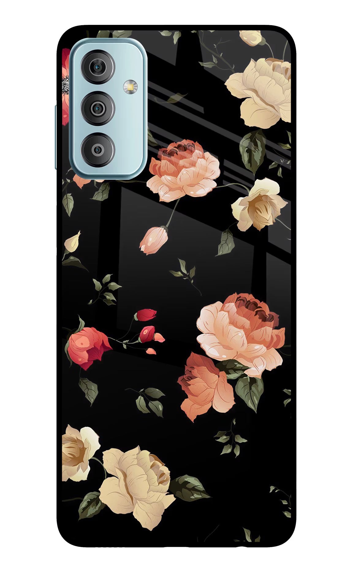 Flowers Samsung F23 5G Glass Case Back Cover by Casekaro
