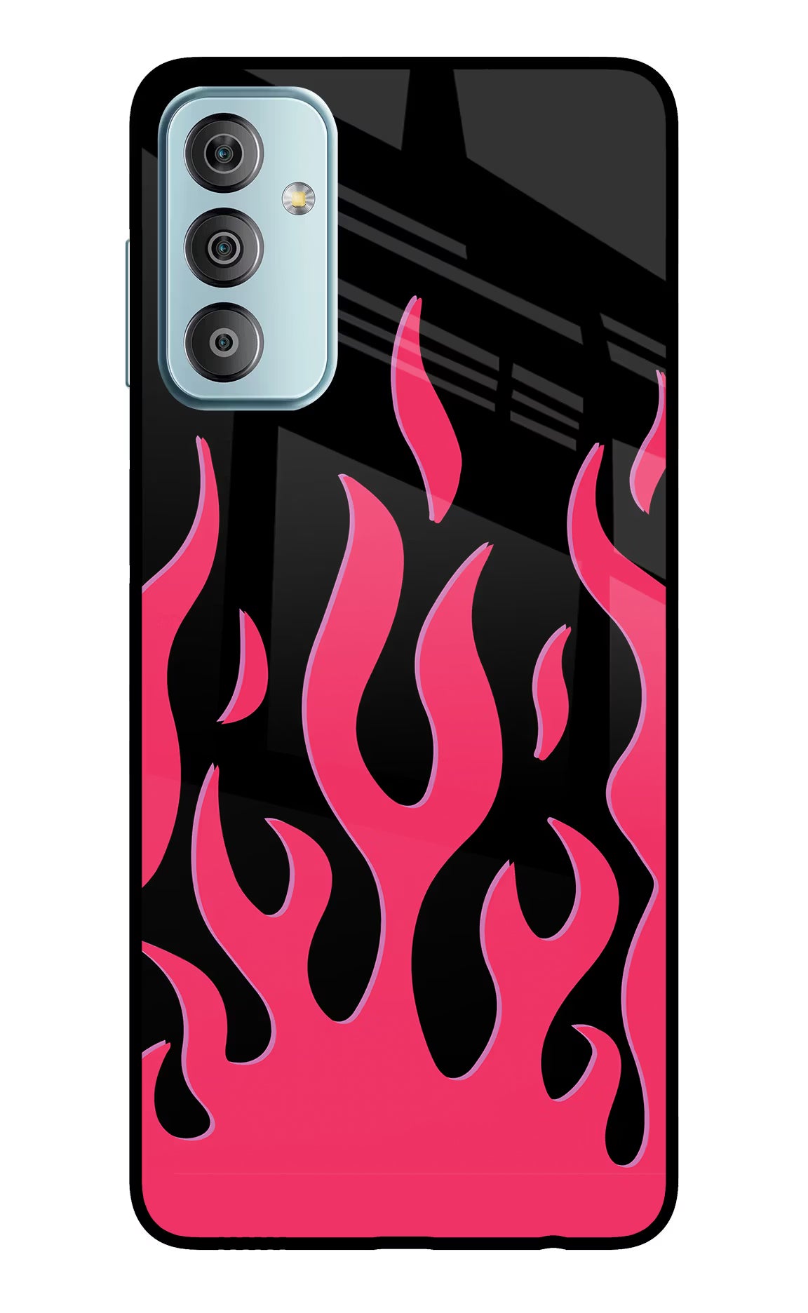 Fire Flames Samsung F23 5G Glass Case Back Cover by Casekaro