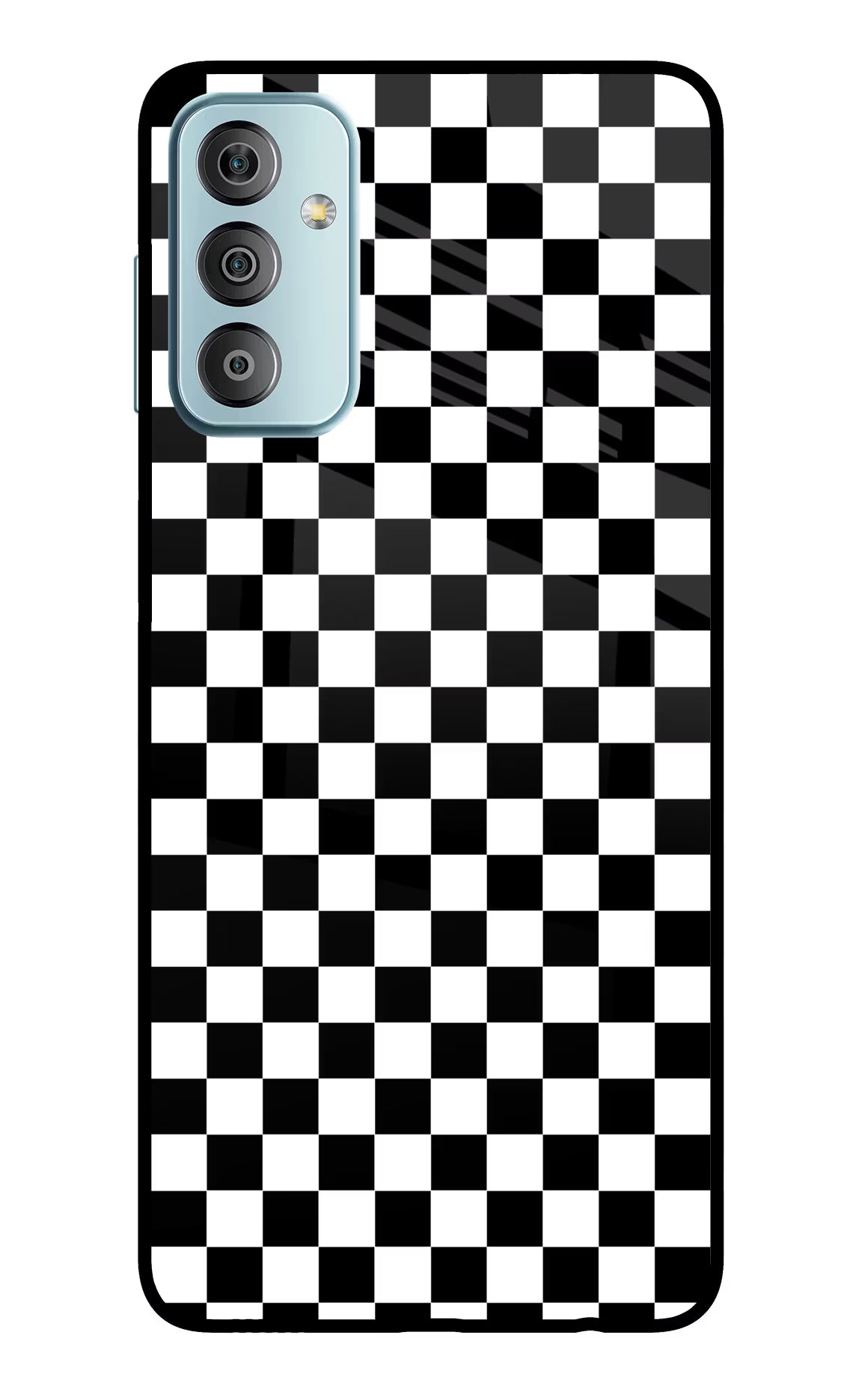 Chess Board Samsung F23 5G Glass Case Back Cover by Casekaro