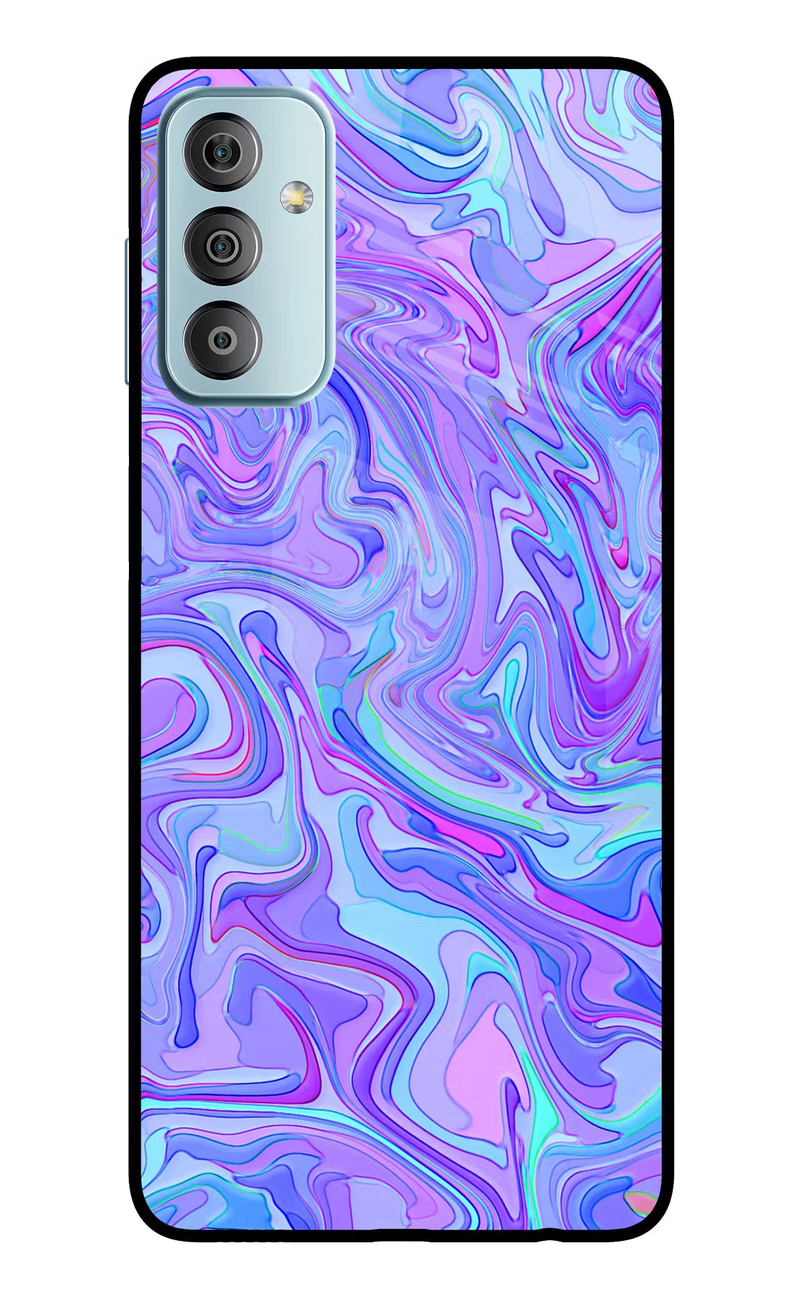 Glitter Samsung F23 5G Glass Case Back Cover by Casekaro