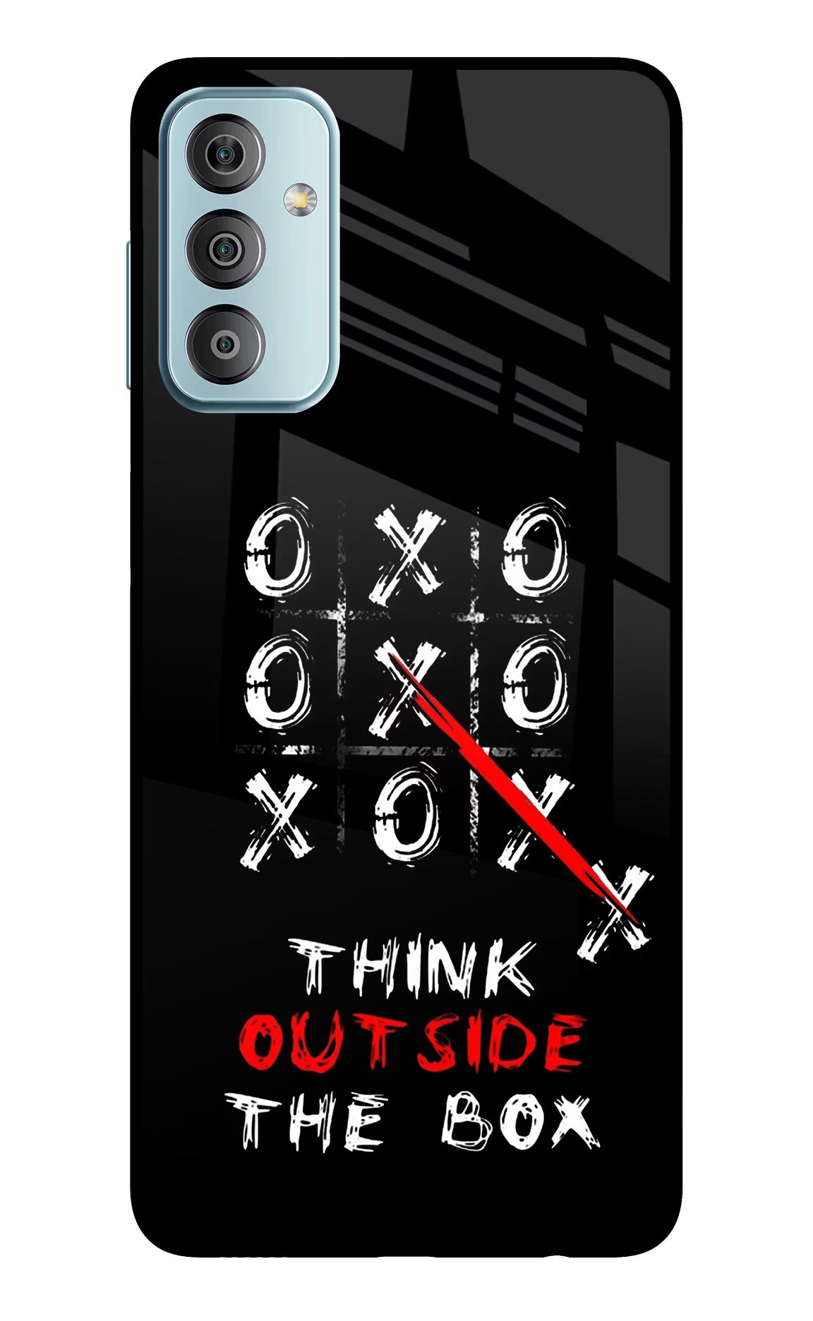 Think out of the BOX Samsung F23 5G Glass Case Back Cover by Casekaro