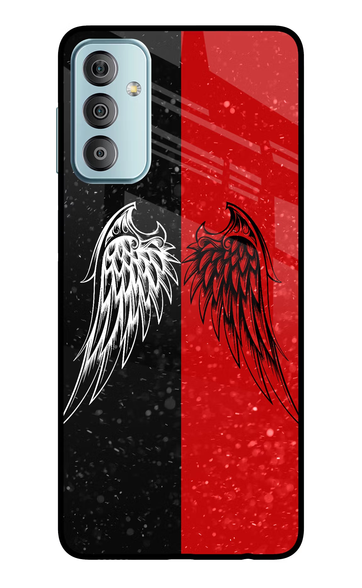 Wings Samsung F23 5G Glass Case Back Cover by Casekaro