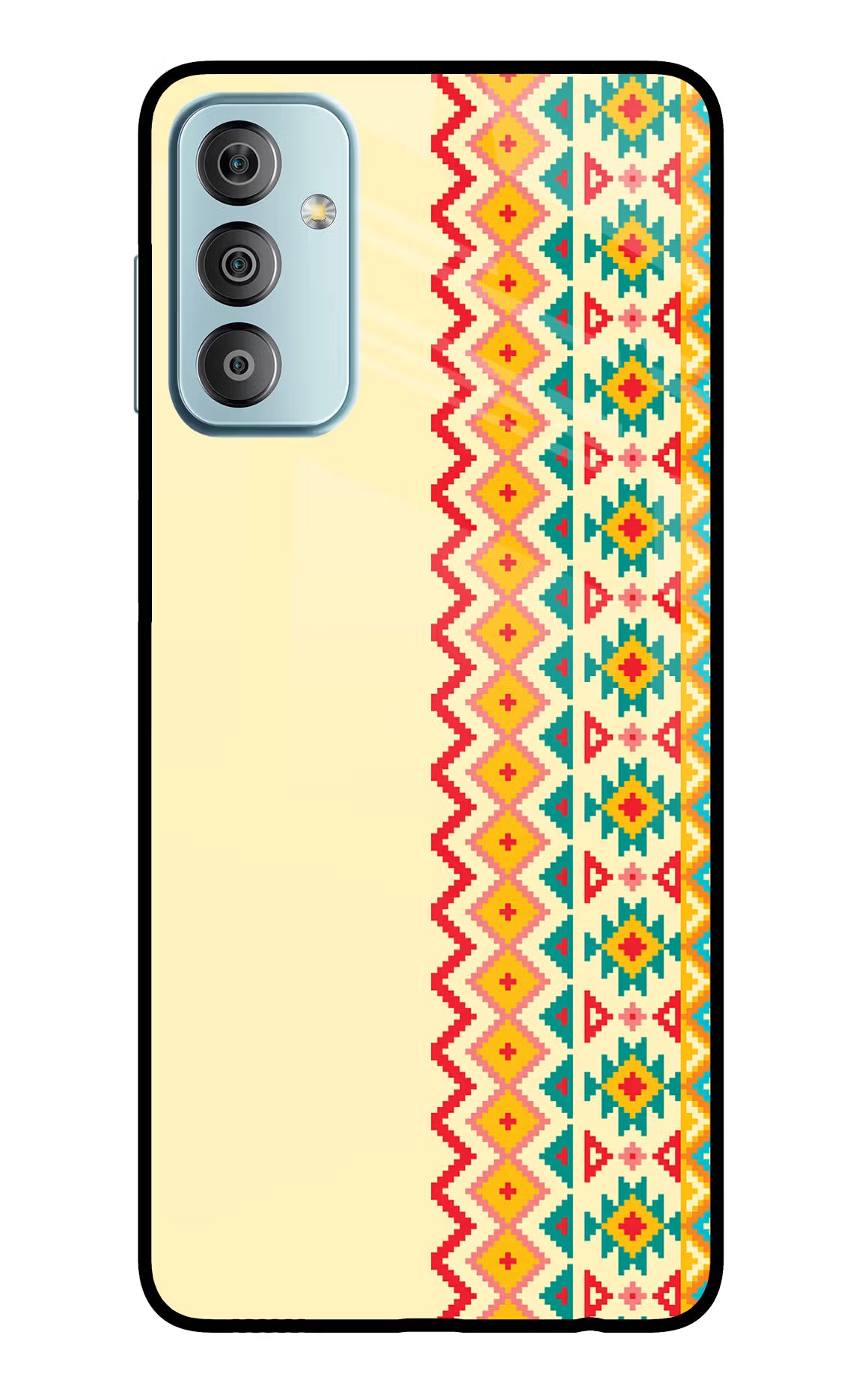 Ethnic Seamless Samsung F23 5G Glass Case Back Cover by Casekaro