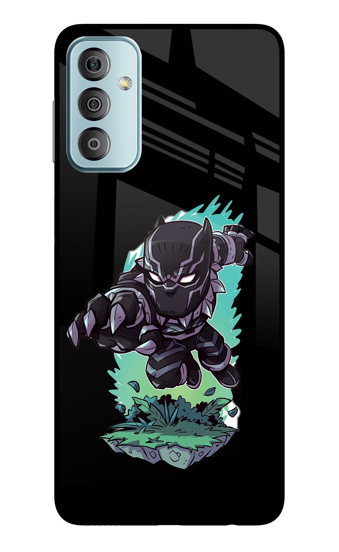 Black Panther Samsung F23 5G Glass Case Back Cover by Casekaro