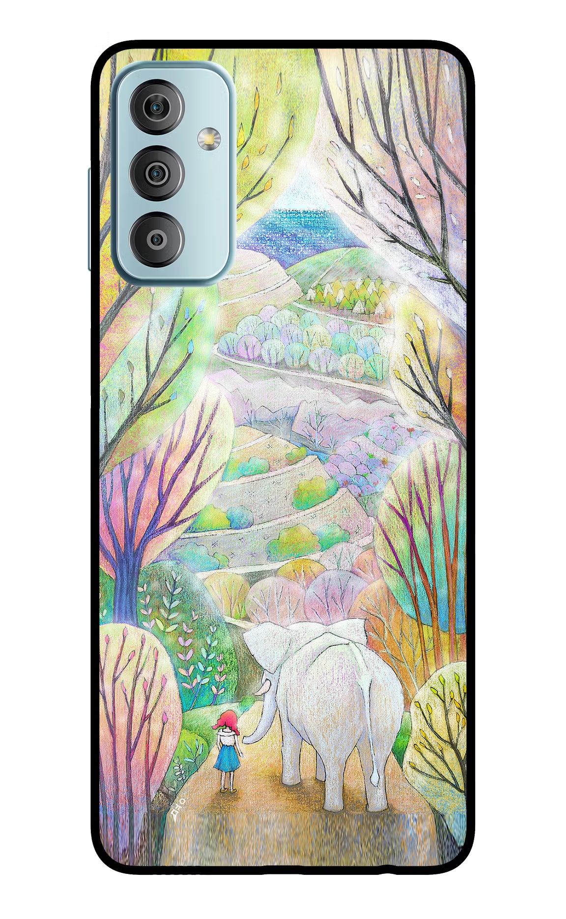 Nature Painting Samsung F23 5G Glass Case Back Cover by Casekaro