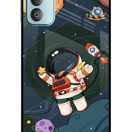Cartoon Astronaut Samsung F23 5G Glass Case