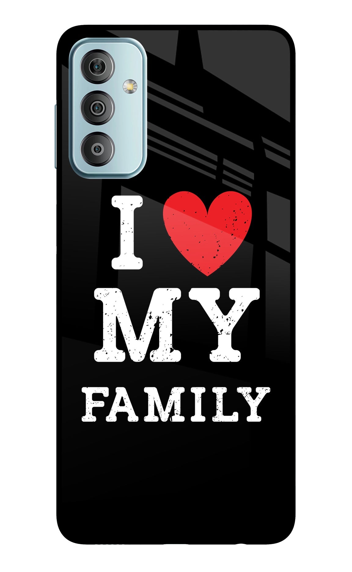 I Love My Family Samsung F23 5G Glass Case