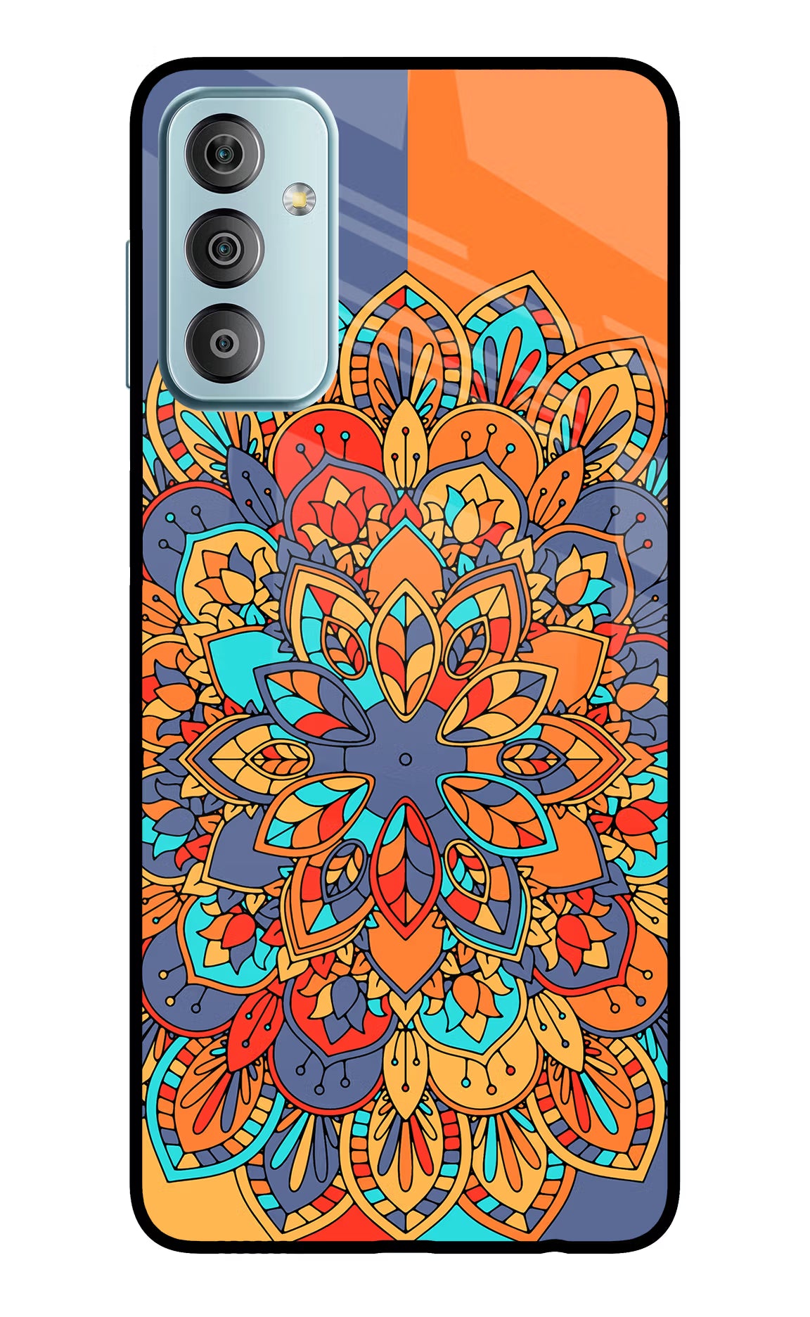 Color Mandala Samsung F23 5G Glass Case Back Cover by Casekaro