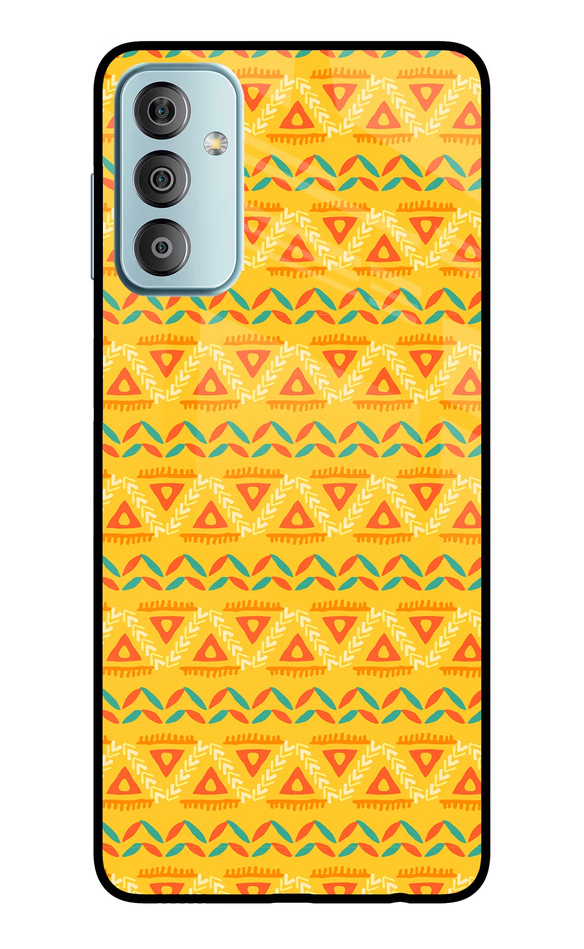 Tribal Pattern Samsung F23 5G Glass Case Back Cover by Casekaro
