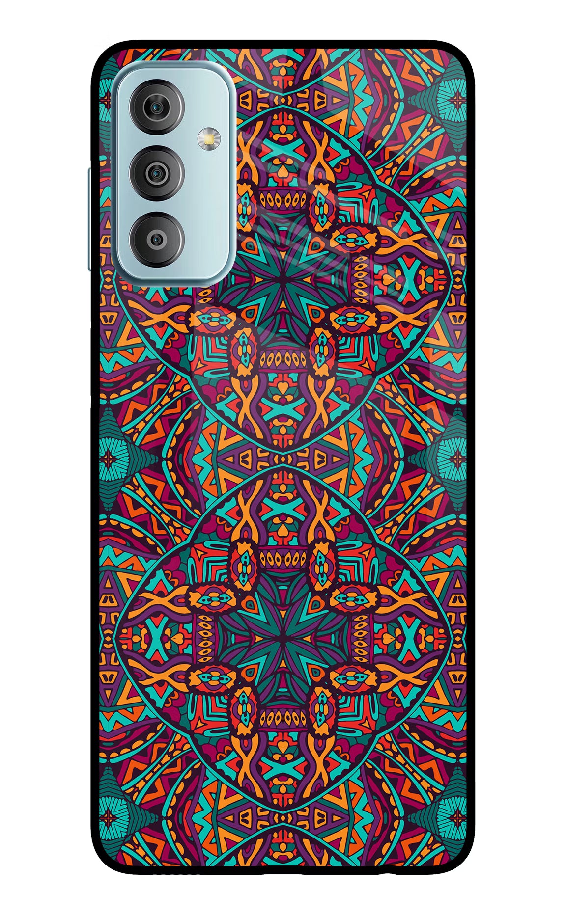 Colour Mandala Samsung F23 5G Glass Case Back Cover by Casekaro