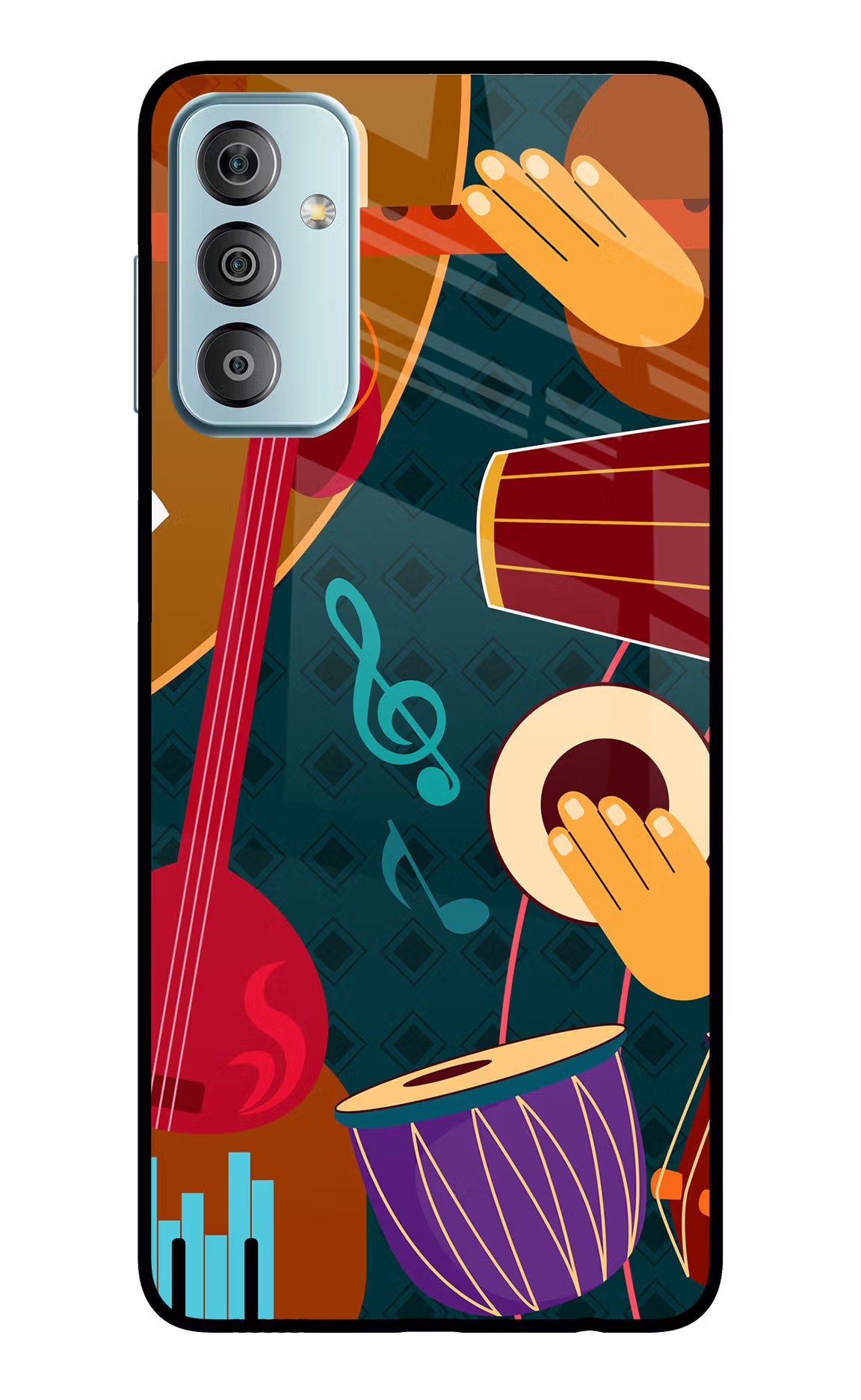 Music Instrument Samsung F23 5G Glass Case Back Cover by Casekaro