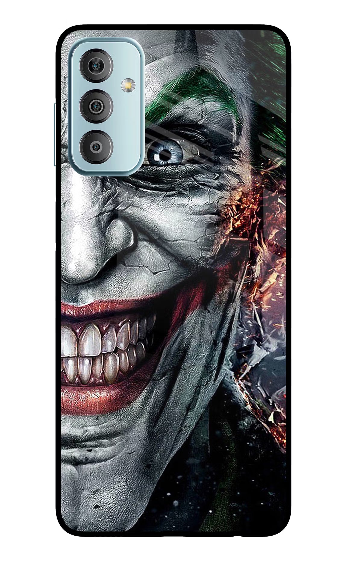Joker Cam Samsung F23 5G Glass Case Back Cover by Casekaro