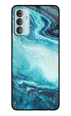 Blue Glitter Marble Samsung F23 5G Glass Case