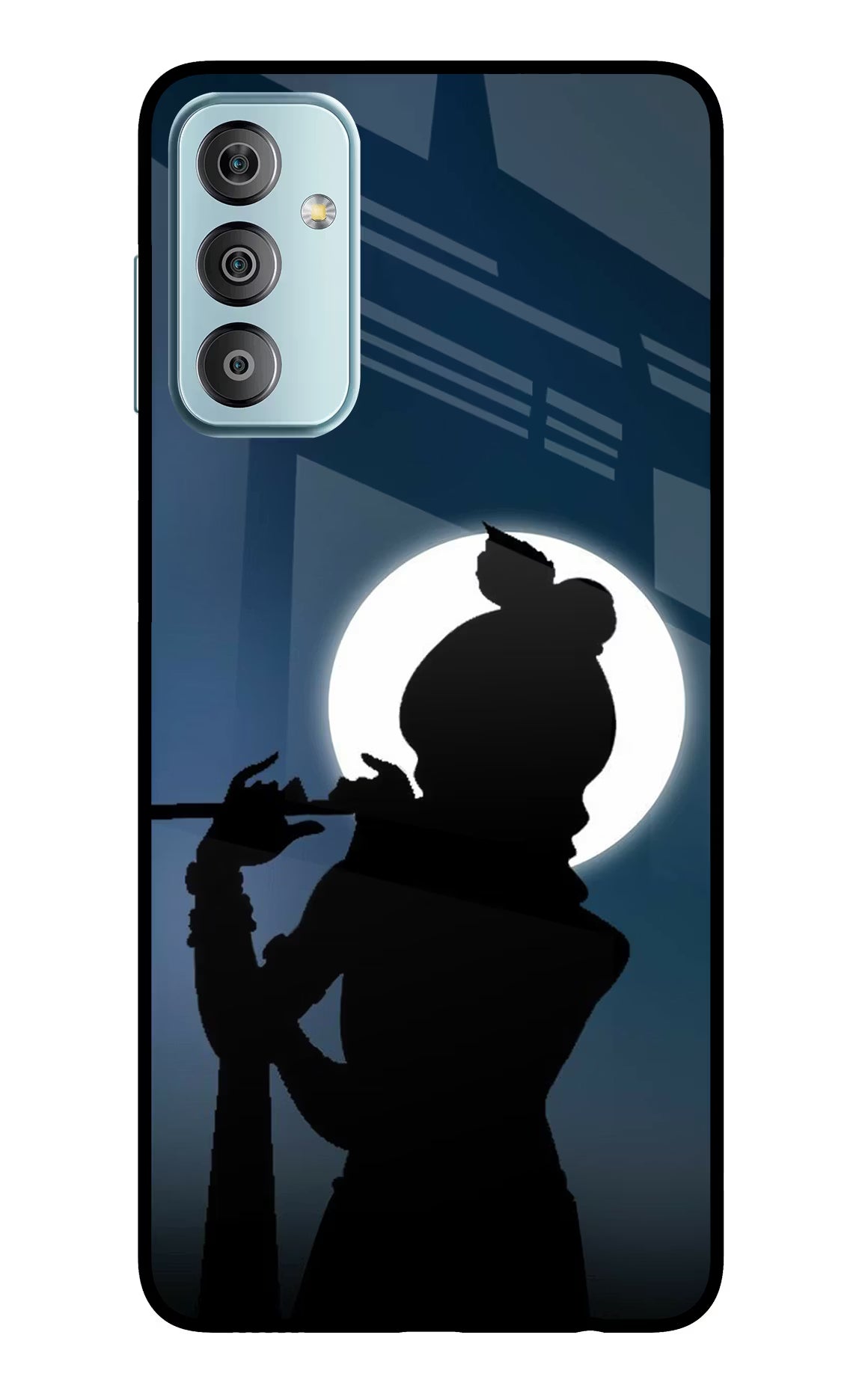 Shri Krishna Silhouette Samsung F23 5G Glass Case Back Cover by Casekaro
