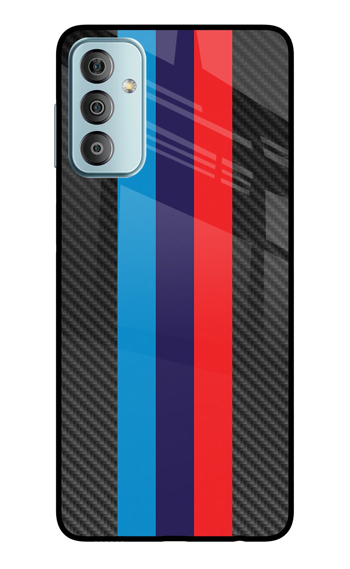 BMW Stripes Pattern Samsung F23 5G Glass Case