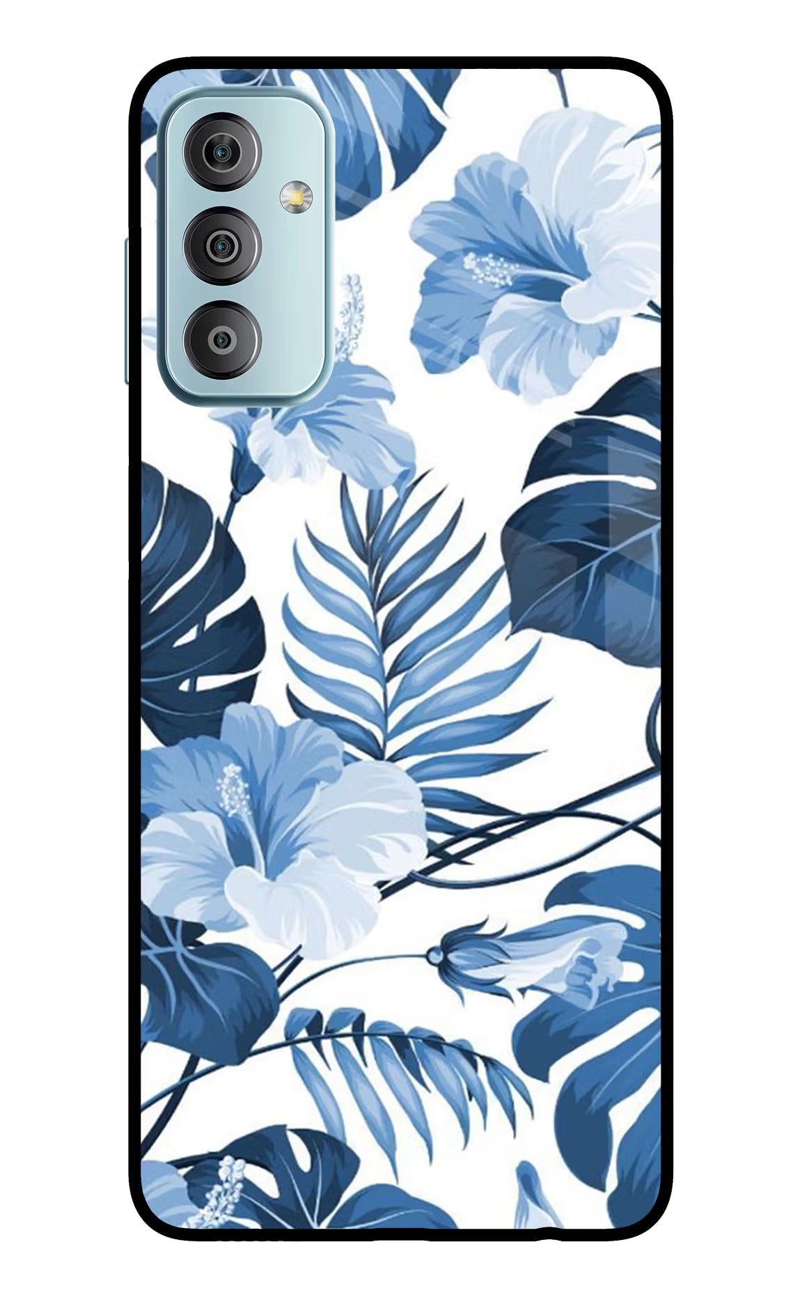 Fabric Art Samsung F23 5G Glass Case Back Cover by Casekaro