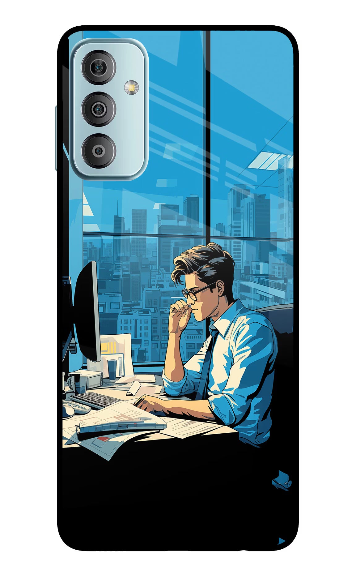 Focused Hustler (AI Generated) Samsung F23 5G Glass Case