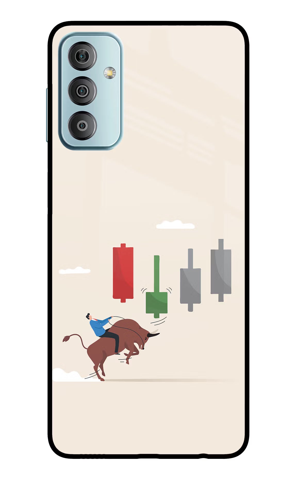 Bull Trading Momentum Samsung F23 5G Glass Case Back Cover by Casekaro