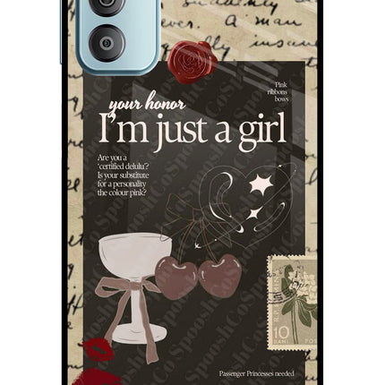 I am just a girl Samsung F23 5G Glass Case