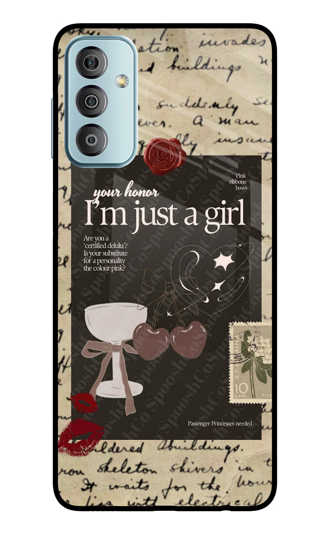 I am just a girl Samsung F23 5G Glass Case Back Cover by Casekaro